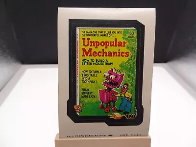 1974 Wacky Packages Series 11 Unpopular Mechanics Magazine Sticker Tan Back • $5