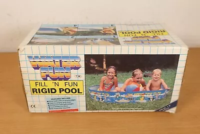 Water Fun Fill 'N Fun Rigid Pool Vintage Retro Summer Kids Splash Pool 52x9  NOS • £24.95