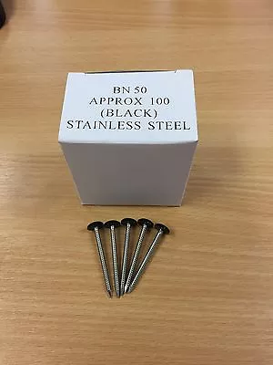 £5.62 • Buy Poly Pins 50mm White Black Fascia Plastic Headed Fixing Fitting Steel Nails X100