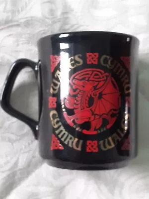 Vintage Wales Cymru Black Mug By TAMS • £10