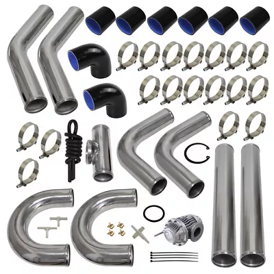 Universal 2.5  63mm Aluminum Intercooler Pipe + BOV Turbo Blow Off Valve Kit BK • $315.59