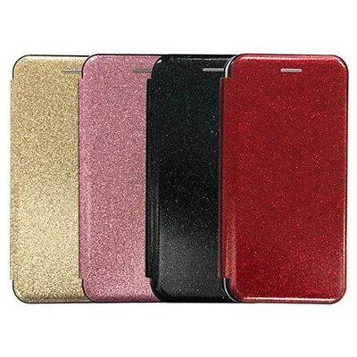 Slim Fitting Fashion Wallet Case Magnetic Closing Glitter Effect IPhone Samsung • £2.95