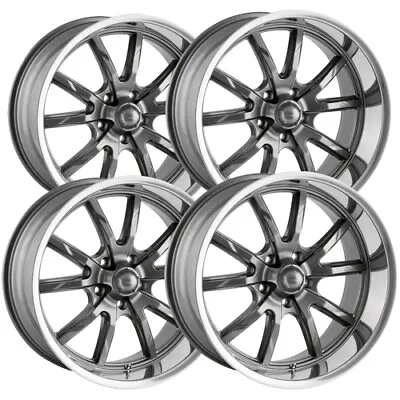 (Set Of 4) Staggered Ridler 650 18x818x9.5 5x4.75  +0mm Gunmetal Wheels Rims • $957.96