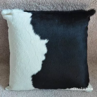 Black & White Cowhide Pillowcase Hide Cushions Skin Leather • $44