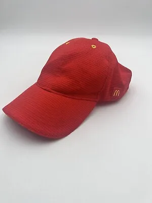 McDonald’s Employee Red Apparel Hat Snapback Cap Adjustable Uniform • $18.22
