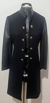 Gorgeous Torannce Black Long  WoolJacket Coat With Leather S 8 • $65