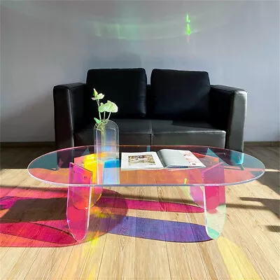 Coffee Table End Table DIY Rainbow Acrylic Side Table Fashionable Accent Tables • £109.92