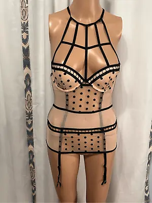 NEW WITH TAGS Victoria’s Secret Caged Dot Merry Widow Corset Size 34B • $40