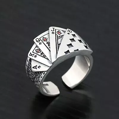 Royal Poker Flush Rings -Hiphop Rock Open Ring Magician Ring Fashion Accessories • $15.46