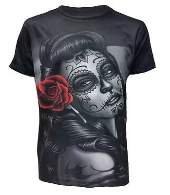 CANDY DOLL Mens T-ShirtTattoo/Skull/Rock/Metal/Biker/Goth/Sugar Skull/Top/Tee • £13.99