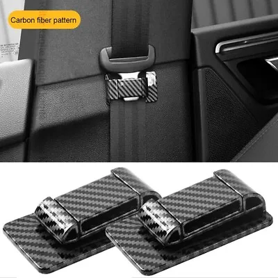 2Pc Carbon Fiber Car Safety Seat Belt Fixer Stabilizer Texture Belt Limiter Auto • $12.39
