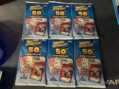 Lot Of 6 Wacky Packages 50th Anniversary Sticker Card Packs New Sealed • $34.99
