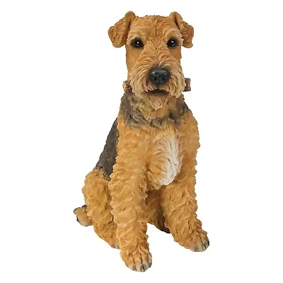 Dog-Airedale Terrier Garden Statue Decor Resin Lifelike Home Yard Decoration • £124.30