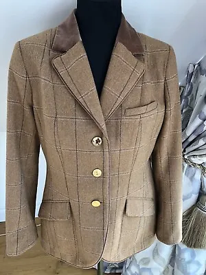 Joules Parade Ladies Tweed Hacking Jacket Coat Vintage Design Brown UK18 VGC • $112