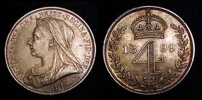 GREAT BRITAIN 1899 Maundy 4 Pence / Fourpence PL *Toned* • $69.95