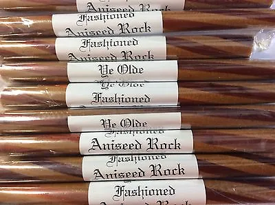 Gift Box Of 10 Sticks Of Wrapped Traditional Blackpool Rock - Aniseed  Flavours • £9