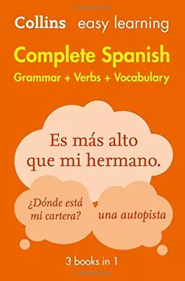 Easy Learning Spanish Complete Grammar Verbs And Vocabulary (3 Books In 1) (. • £9.78