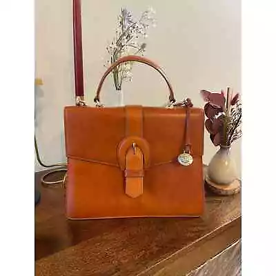 Brahmin Gabriella Satchel Honey Topsail Purse Handbag Leather Tan Cognac • £250.69