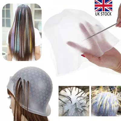 £6.22 • Buy Professional Reusable Hair Colouring Highlighting Dye Cap And Hook Frosting Tip