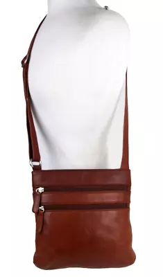 Osgood Marley Feel The Difference Brown Genuine Leather Xbody Shoulder Bag Purse • $40