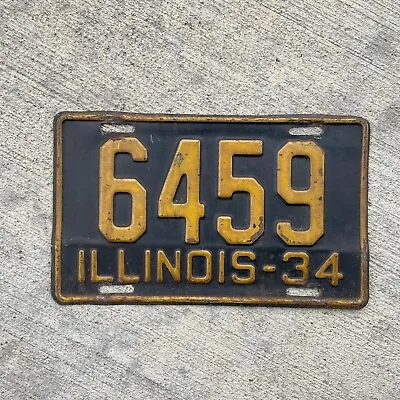 1934 Illinois License Plate Nice Low Number 4 Four Digit 6459 Auto Garage Decor • $76.99