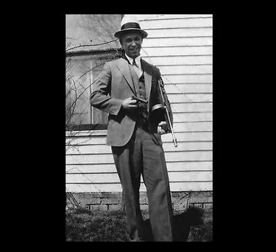 John Dillinger Machine Gun PHOTO Gangster Prohibition Era Great Depression • $4.68