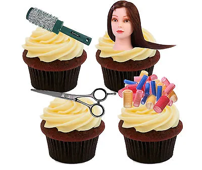Hairdressing Edible Cupcake Toppers Novelty Standup Fairy Cake Bun Decorations  • £2.99