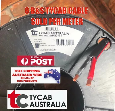 TWIN Cable 8 B&S 59A Tycab- Sold Per Meter Dual Battery 4X4  Wire Fridge Solar • $18.40