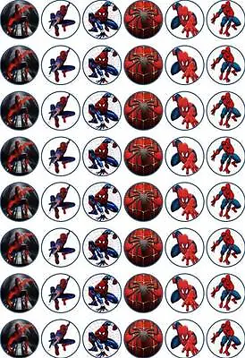 48 X 3 CM SPIDERMAN EDIBLE WAFER PAPER CUPCAKE/FAIRY CAKE TOPPERS • £2.49