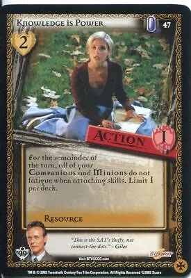 Buffy TVS CCG Limited Class Of 99 Common Card #47 Knowledge Is Power • $2.09