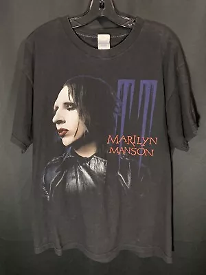 Vintage Marilyn Manson Tennessee River Band T Shirt Y2k Punk Goth Emo Sz L • $54.99