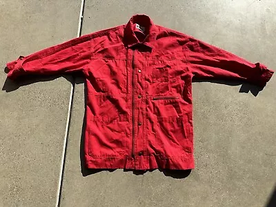 Vintage Nak Mechanic / Coverall Long Sleeve Red Shirt Size M • $59.45