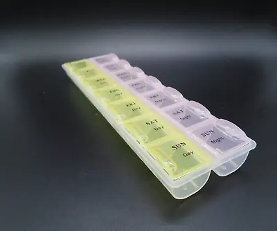 1 Weekly Pill Box Daily Organiser Medicine Tablet Storage Dispenser 2 Time 7 Day • £2.99