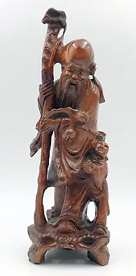 Antique Japanese Carved Wood Wise Men & Child Figure - Lovely Condition For Age • £24.95