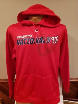 SWEET Washington Nationals Men's Sz Lg Majestic Thermabase Hooded Sweatshirt NEW • $39.99