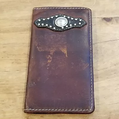 Nacona Wallet Mens Brown Bifold Western Cowboy Western Rodeo  Metal Logo • $35.95