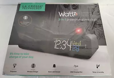 La Crosse Technology Wattz 3-in-1 Projection Alarm Clock #C80765 Sealed !  - F S • $42.88