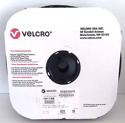 VELCRO® Brand 191195 BLACK 2  W X 75' L Roll Loop 1000 Adhesive 330 PSA 0172 NEW • $75.99