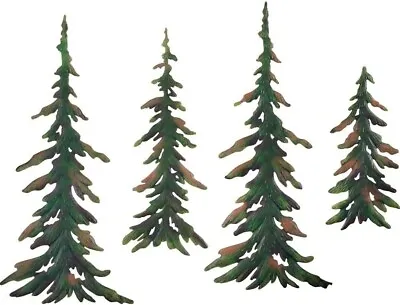 3D Set Of 4 Evergreen Pine Wall Hanging Metal Wall Art Sculpture Indoor/Outdoor • $19.99