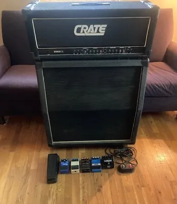 Vintage Amp Package: Crate G1600XL Head; Peavey 412MS Slant Speaker; + 6 Pedals • $1000