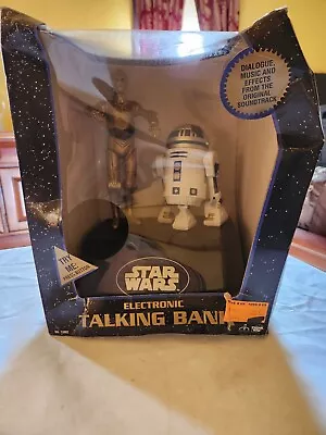 VINTAGE 1995 STAR WARS C3PO AND R2D2 ELECTRONIC TALKING COIN BANK By THINKWAY  • $18.95