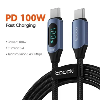 USB Type C To Type C Charger Data Cable PD 100W Fast Charging Power LED Display • $8.98