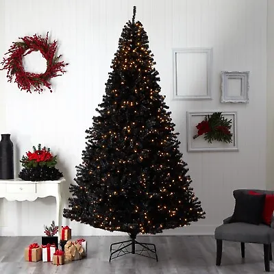 10’ Black Christmas Pre-Lighted Tree W/950 Clear LED Lights. Retail $769 • $219