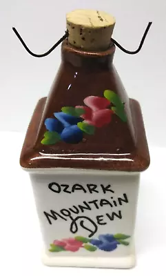 VTG Ozark MOUNTAIN DEW Square Moonshine Hillbilly Ceramic Jug Bottle Souvenir • $14.79