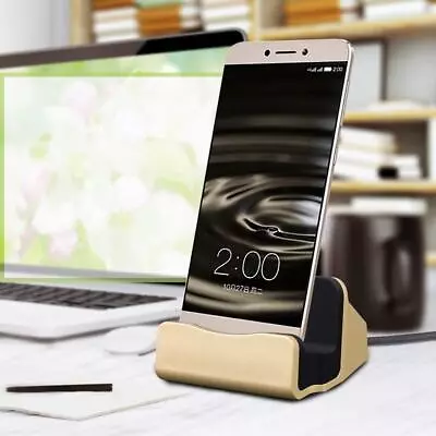 GOLD✔Desktop Dock Charging Charger Sync Cradle Station USB Type-C Charge Cable • £12.99