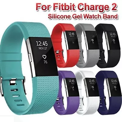 Fitbit Charge 2 Silicon Sports Band Replacement Wristband Watch Strap Bracelet • $8.49