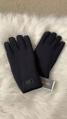 MICHAEL KORS Fleece Lined Quilted Tech Gloves In Navy Sz L/XL • $45