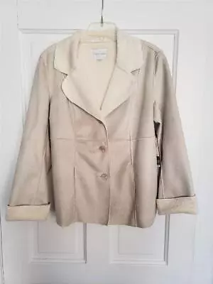 Erin London Faux Shearling Beige Jacket / Coat #96857 NWT $108 - Sz S M L • $20