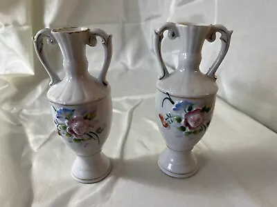 Set Of 2 Matching Vintage Porcelain Floral Vase Made In Occupied Japan • $4