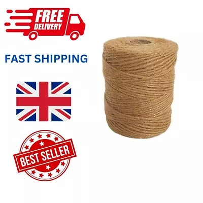 100m Twine String Rope Heavy Duty Garden Tool 3 Ply Natural BrownANSIO Jute Tw • £4.68